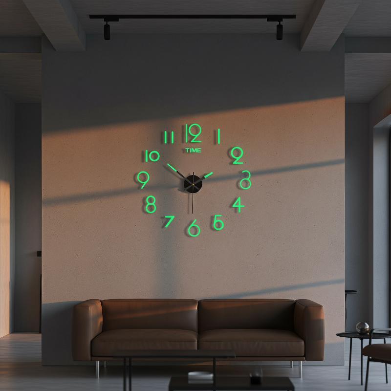 Wall Clock Silent - Acrylic Mirror 3D DIY Wall Clock