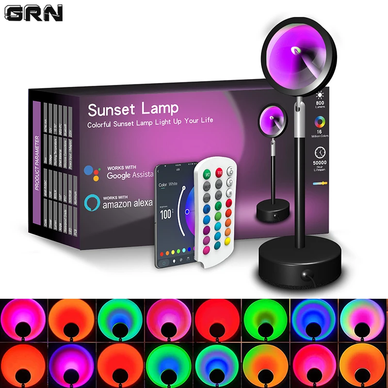 Home Decor Free App - Smart LED Sunset Lamp Colorful Changing