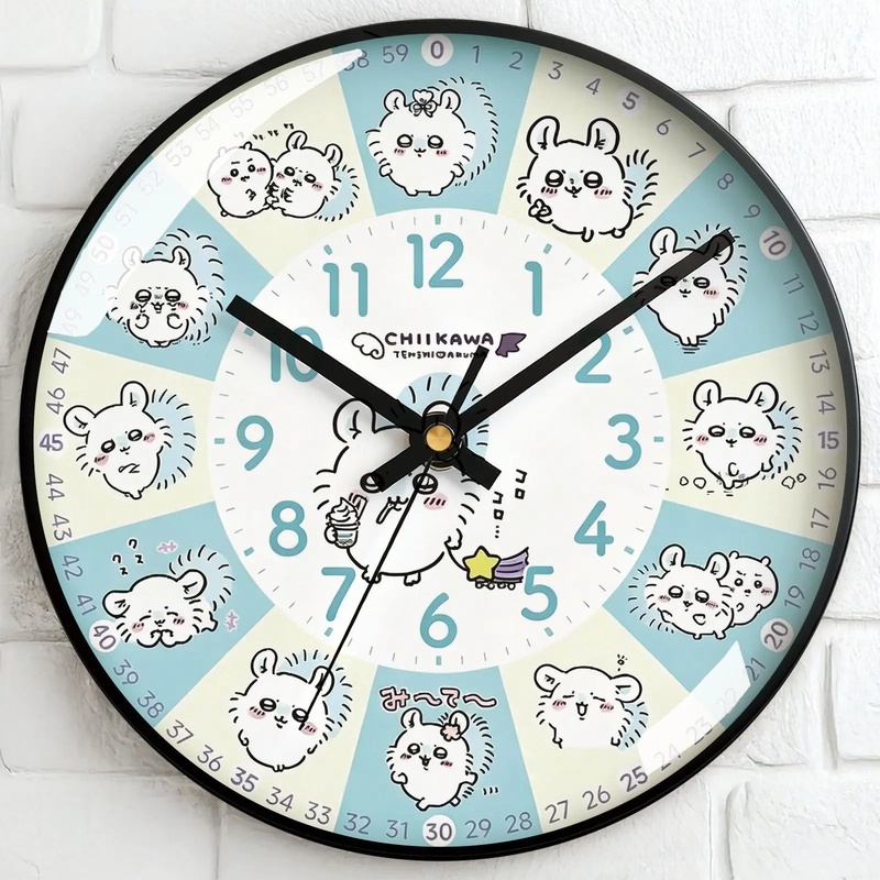 Wall Clock Silent - Chiikawa Cartoon Wall Clock Silent Non‑Ticking
