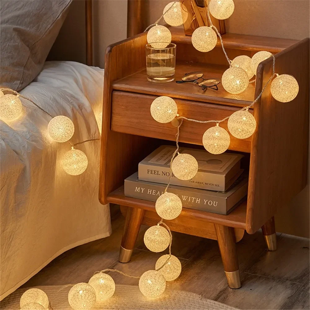 Fairy Lights Bedroom - Halloween Cotton Garland Balls Lights String