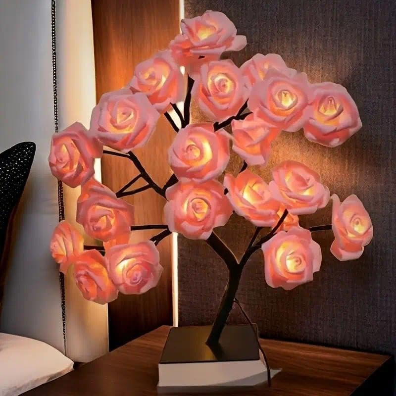 Fairy Lights Bedroom - Rose Flower Design Tree Night Light,