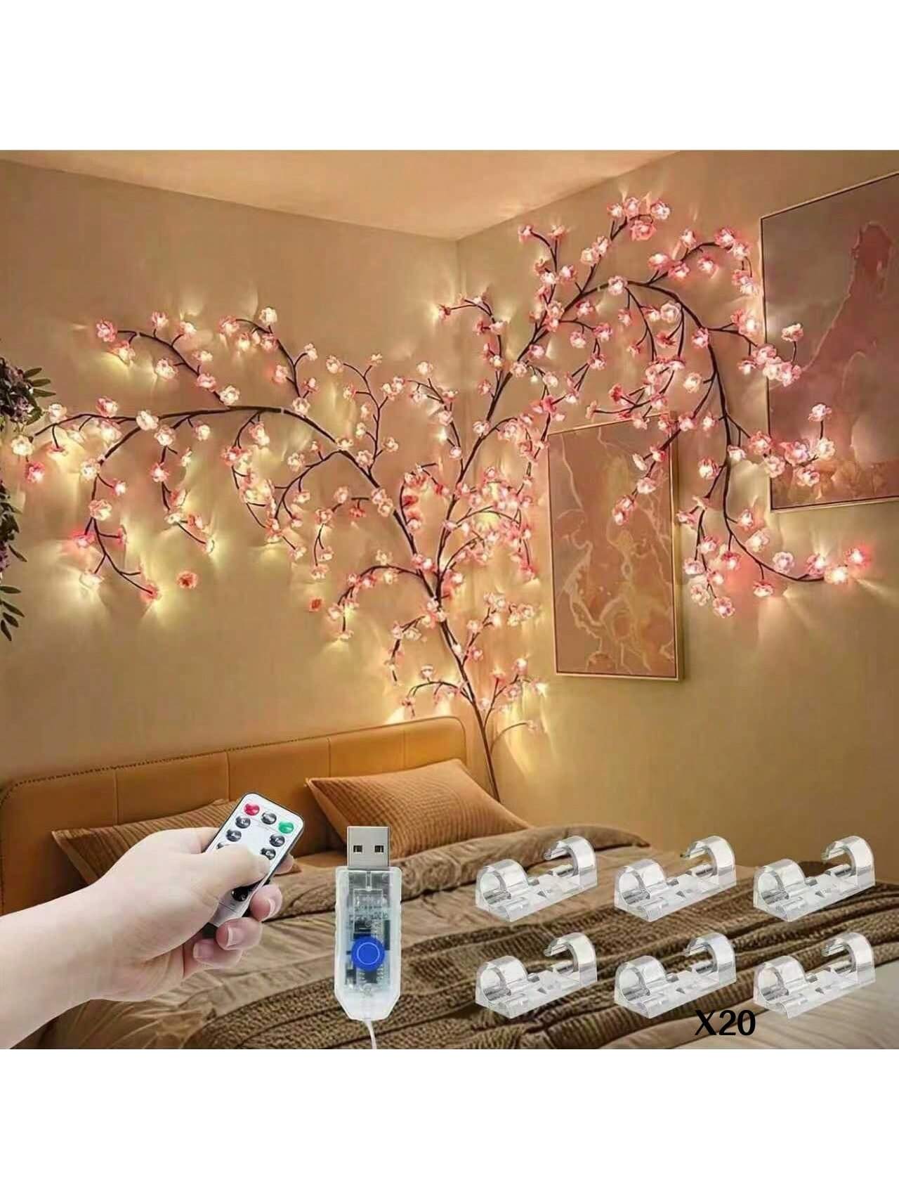Fairy Lights Bedroom - 1PC Flexible Cherry Blossom Twig Wall
