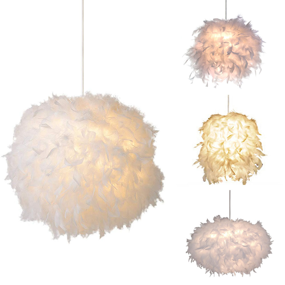 Fairy Lights Bedroom - Fluffy Feather Pendant Light Modern E27