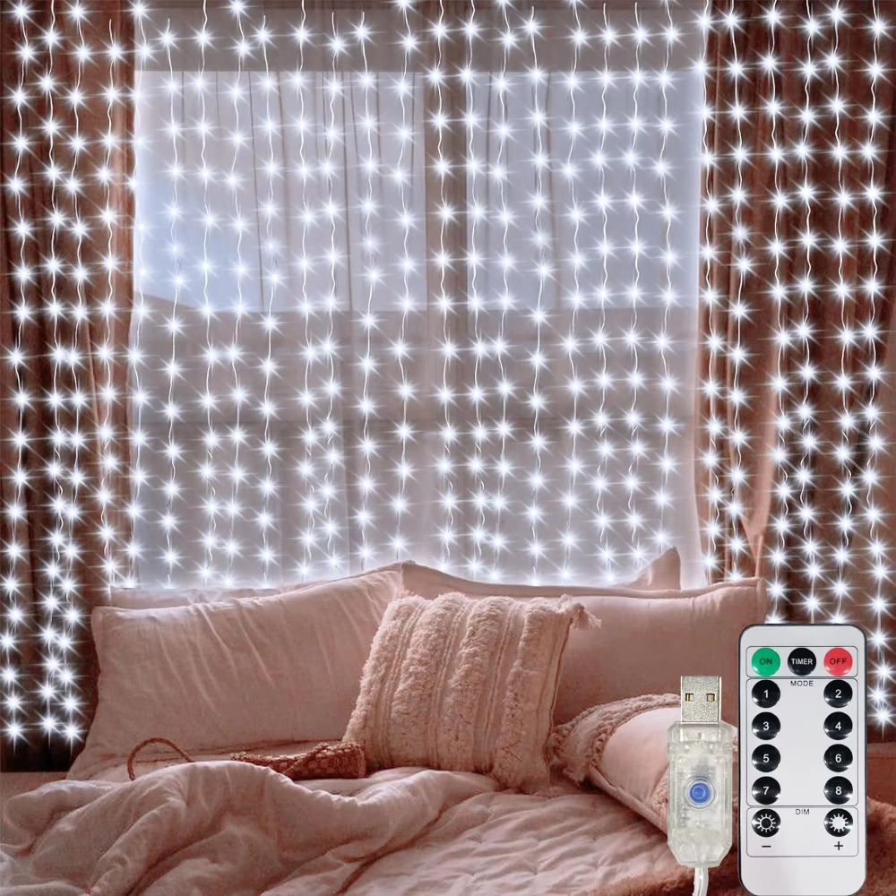 Fairy Lights Bedroom - LED Curtain String Lights Garland USB