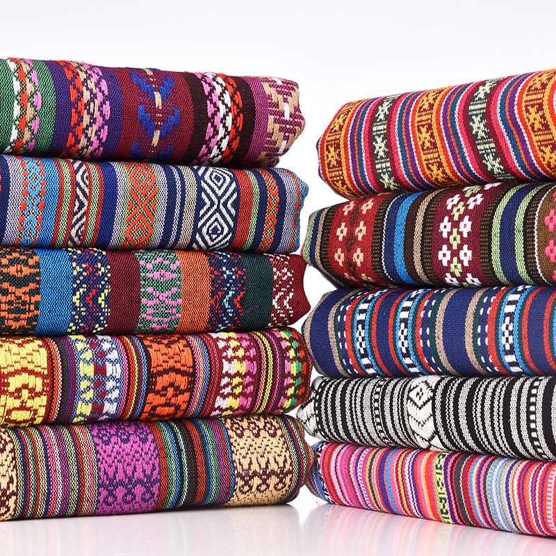 Linen Table Runner - Ethnic Style Cotton Linen Fabric By