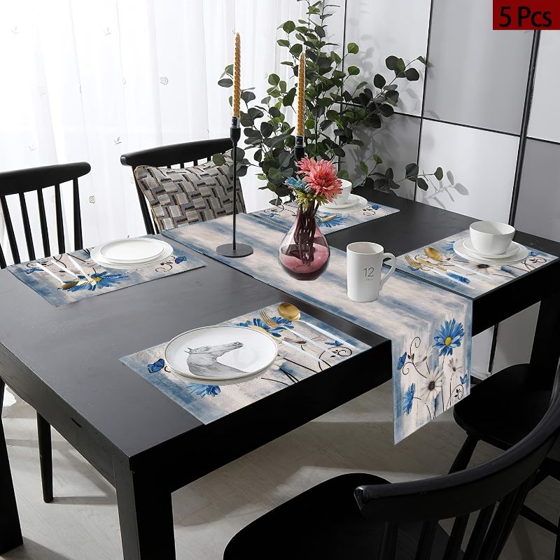 VIKAMA American Country Flower - Linen Table Runner recension och pris