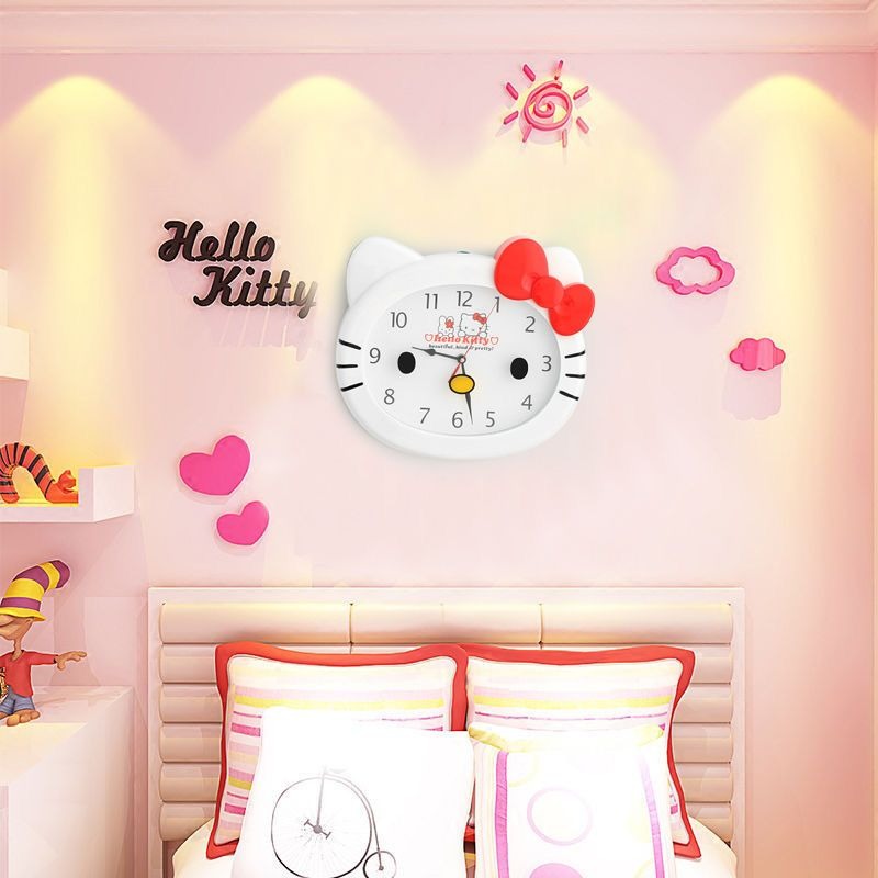 Cute Sanrio HelloKitty Silent  - Wall Clock Silent recension och pris