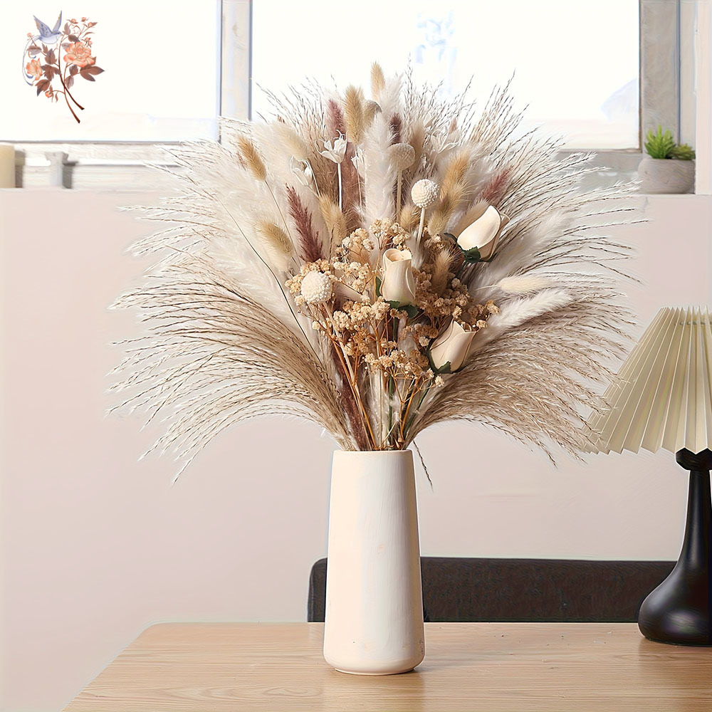 80Pcs Artificial Dried Flowers - Pampas Grass Decor recension och pris