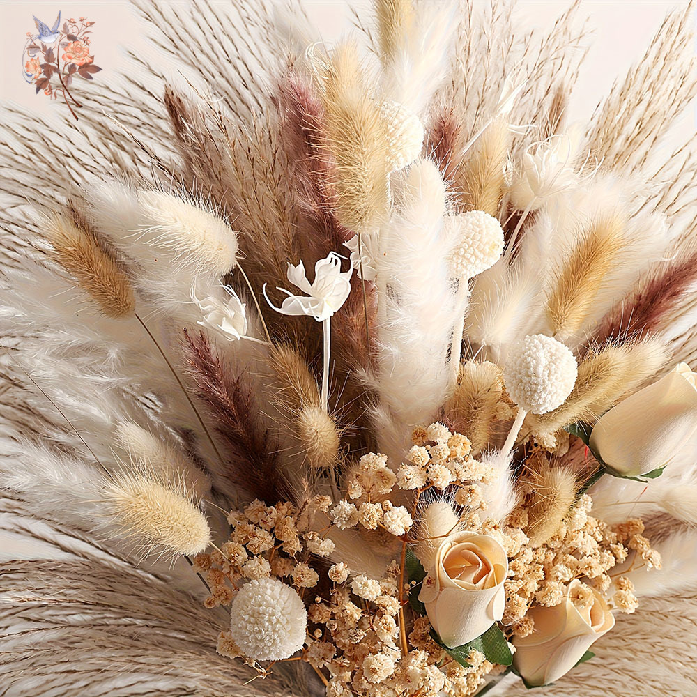 80Pcs Artificial Dried Flowers - Pampas Grass Decor recension och pris