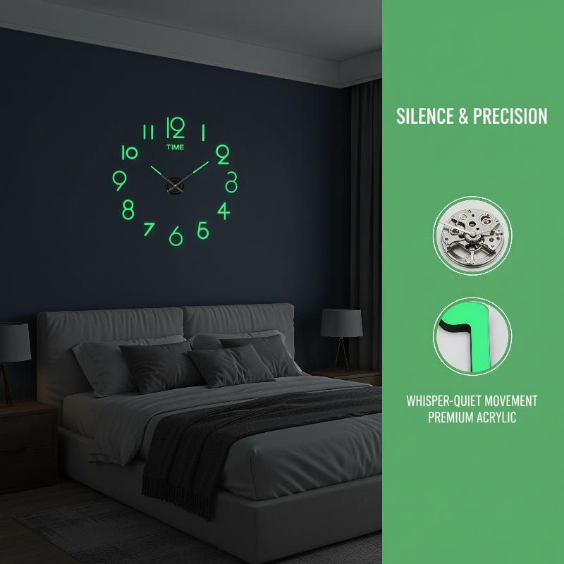 Acrylic Mirror 3D DIY Wall Clo - Wall Clock Silent recension och pris