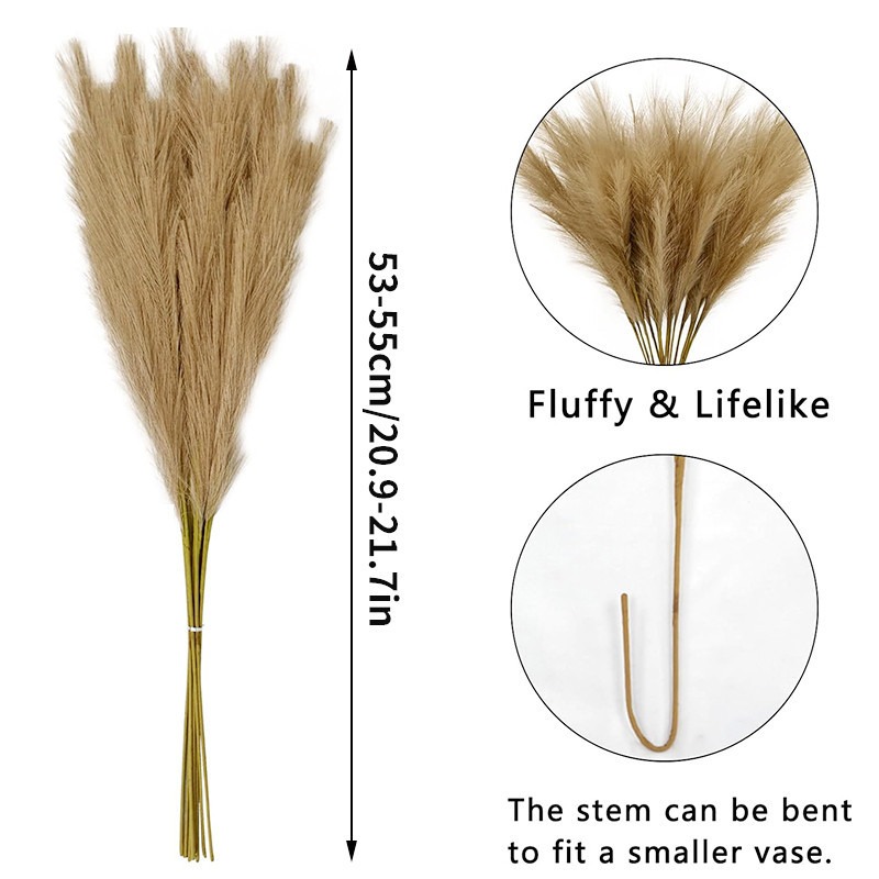 5PCS/set Artificial Flowers Pa - Pampas Grass Decor recension och pris