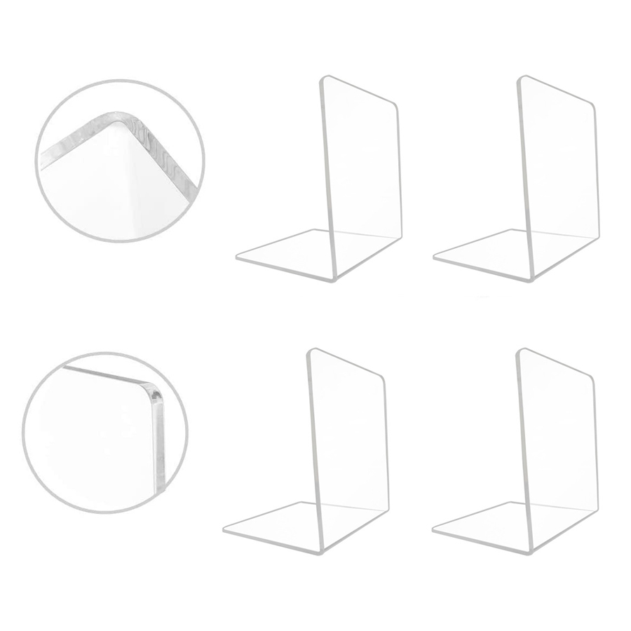 2/6pcs Set Clear Acrylic Booke - Aesthetic Bookend recension och pris