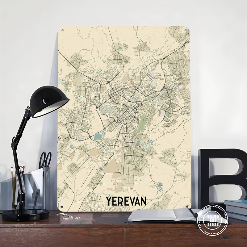 Yerevan City Map Tinplate Post - Home Decor Yerevan recension och pris