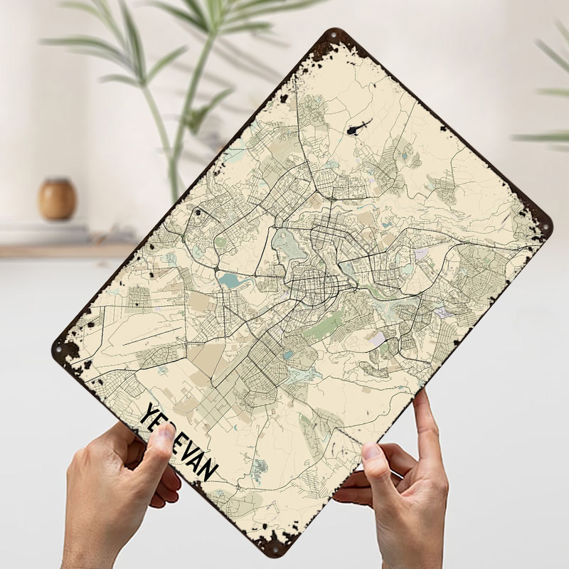 Yerevan City Map Tinplate Post - Home Decor Yerevan recension och pris