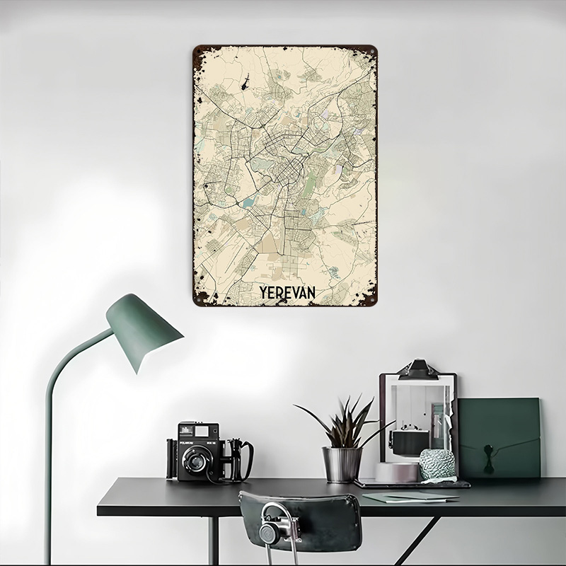 Yerevan City Map Tinplate Post - Home Decor Yerevan recension och pris