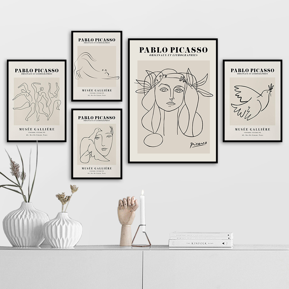 Picasso Line Cat Pigeon Girl A - Home Decor Exhibition recension och pris