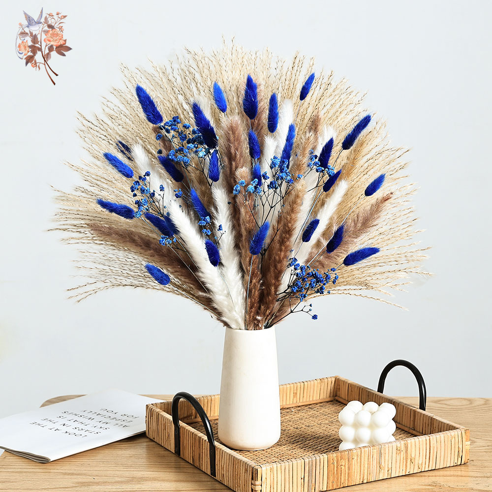 70 Stem Blue Fluffly Rabbit Ta - Pampas Grass Decor recension och pris