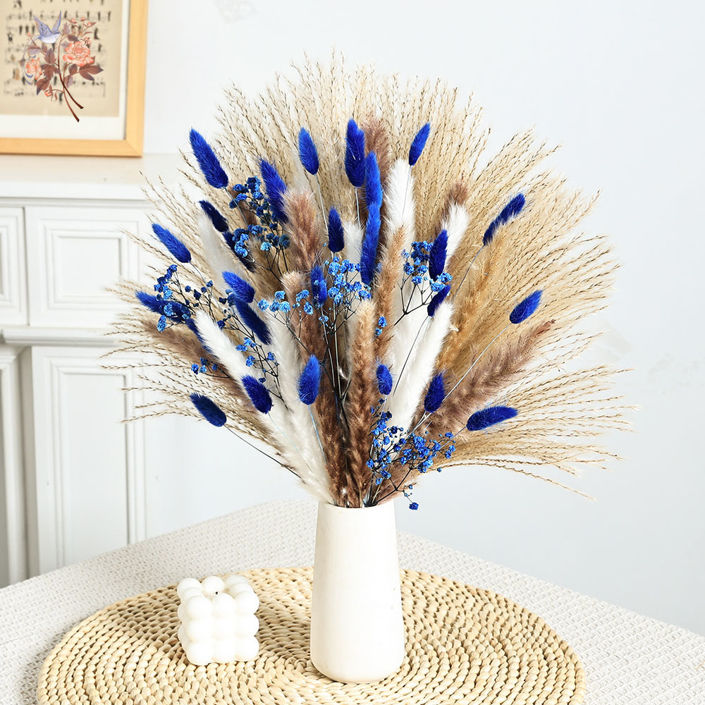 70 Stem Blue Fluffly Rabbit Ta - Pampas Grass Decor recension och pris