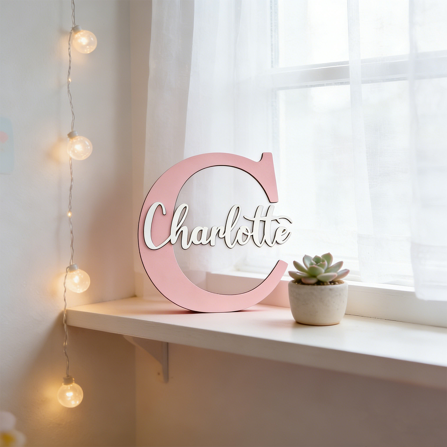 1pc Custom Two Layer Light Pur - Wooden Letter Sign recension och pris