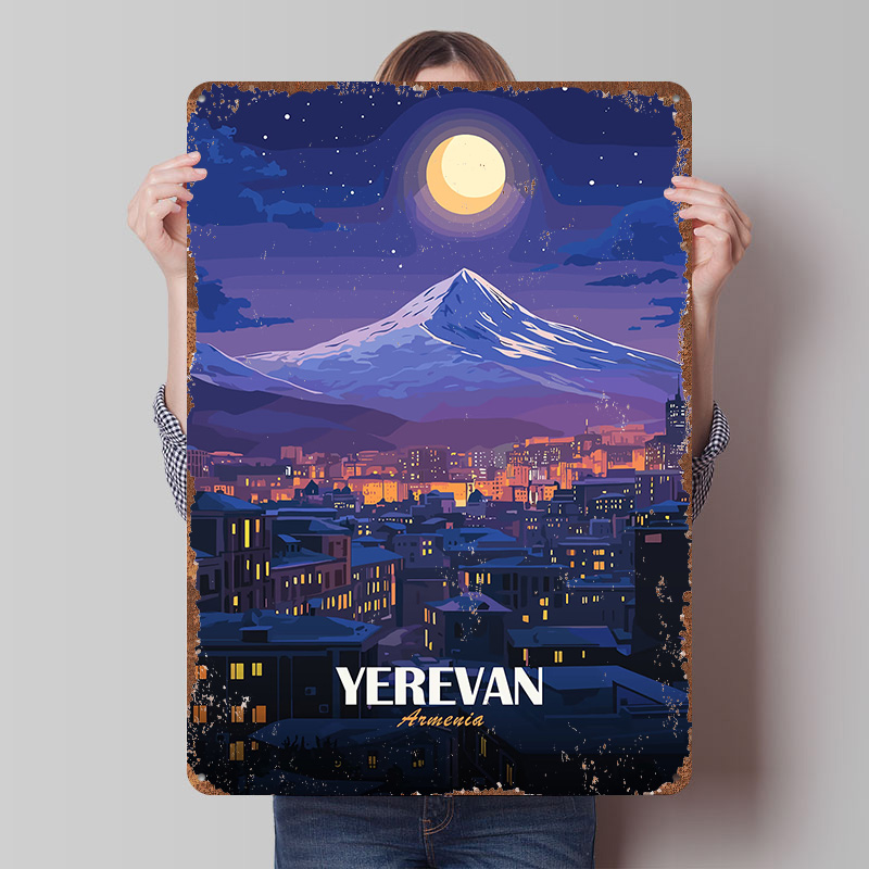 Yerevan Armenia Nightscape Met - Home Decor Yerevan recension och pris