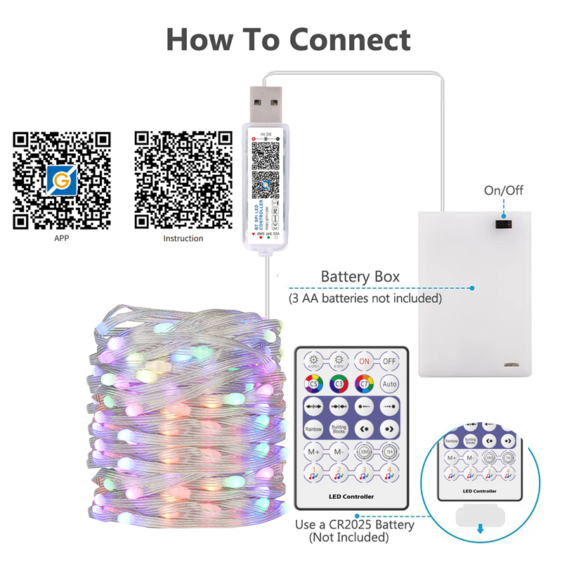 WS2812B Fairy Light String 3AA - Fairy Lights Bedroom recension och pris