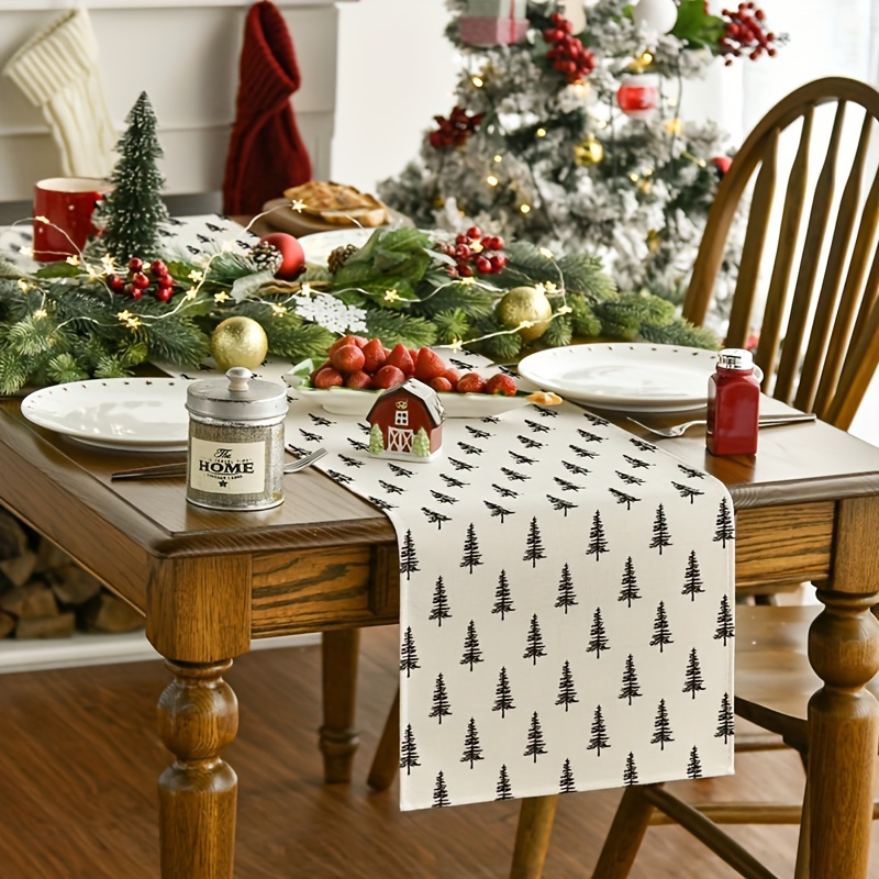 Simple Christmas Tree Table Ru - Linen Table Runner recension och pris