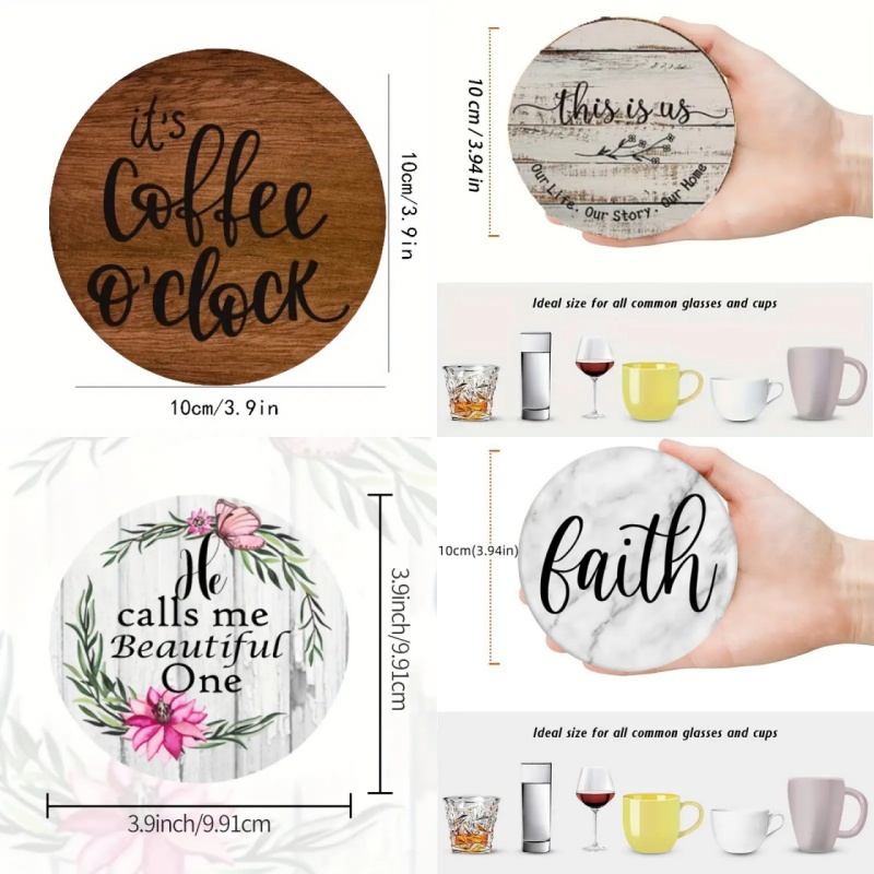 6 Pieces of Circular Inspirati - Wooden Letter Sign recension och pris