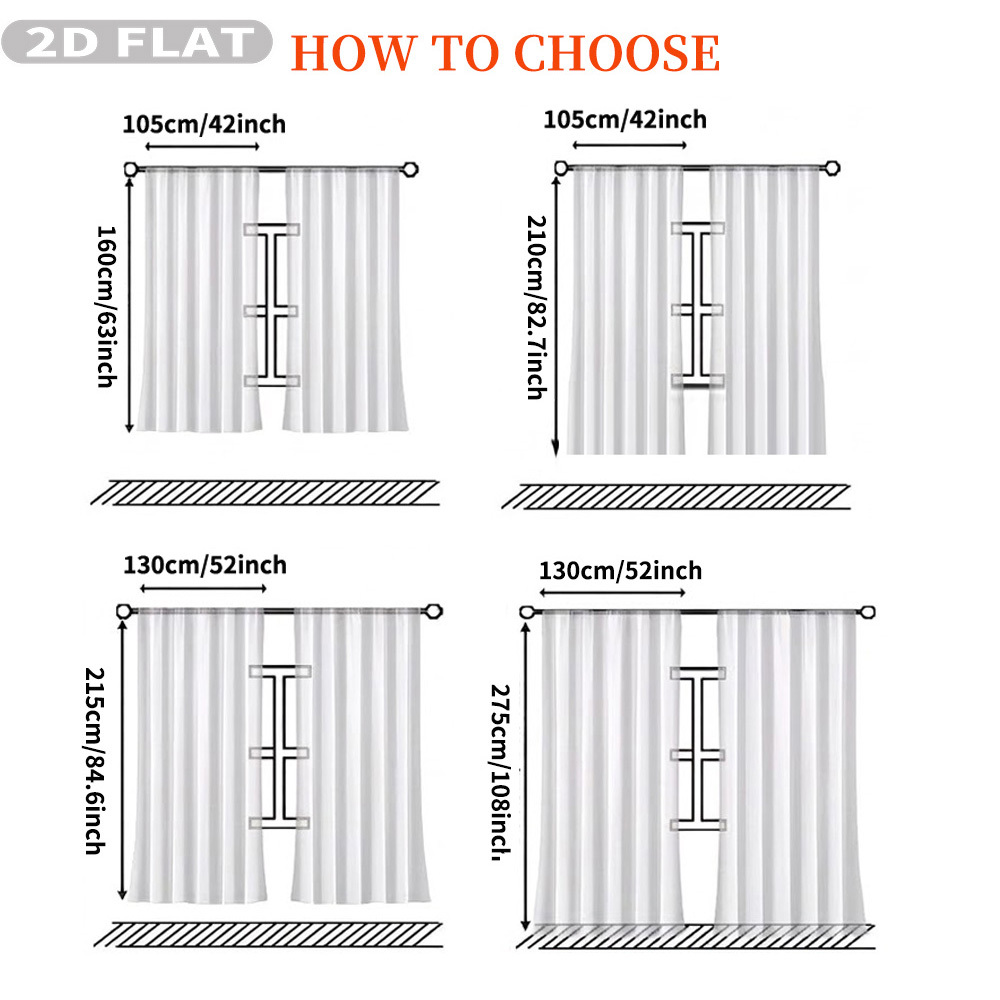 Custom 2D Flat 2pcs Sheer Curt - Home Decor Design recension och pris
