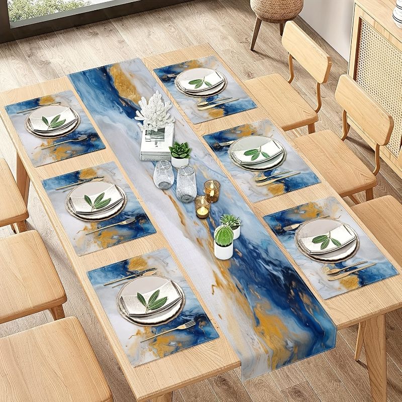 VIKAMA Light Luxury Marble Ins - Linen Table Runner recension och pris