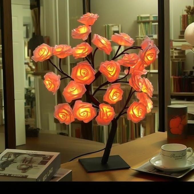 Rose Flower Design Tree Night  - Fairy Lights Bedroom recension och pris