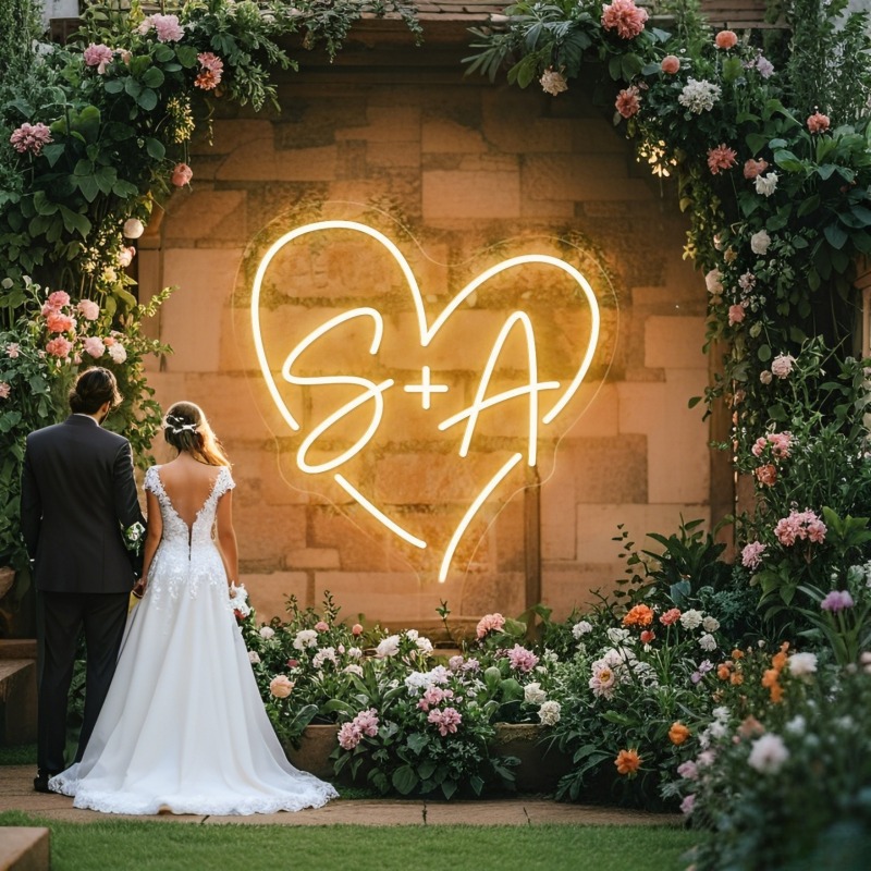 Custom Initials Heart LED Neon - Home Decor Ideas recension och pris