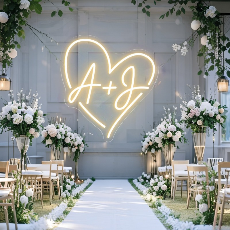 Custom Initials Heart LED Neon - Home Decor Ideas recension och pris