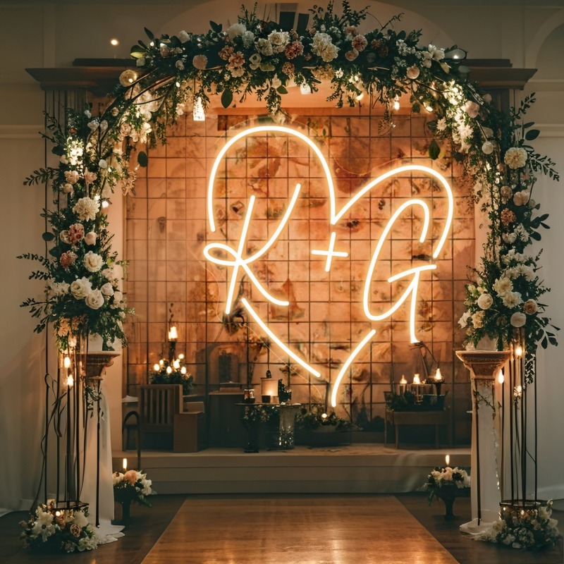 Custom Initials Heart LED Neon - Home Decor Ideas recension och pris