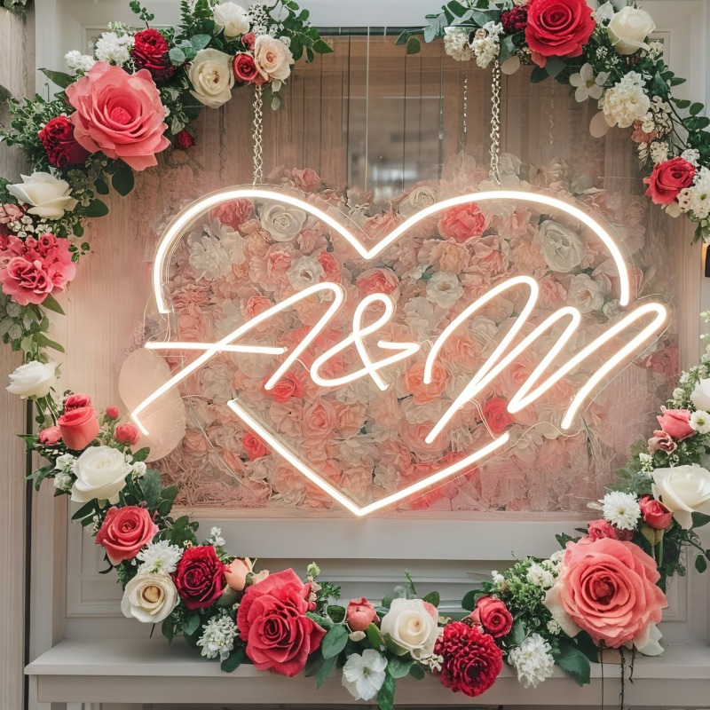 Custom Initials Heart LED Neon - Home Decor Ideas recension och pris