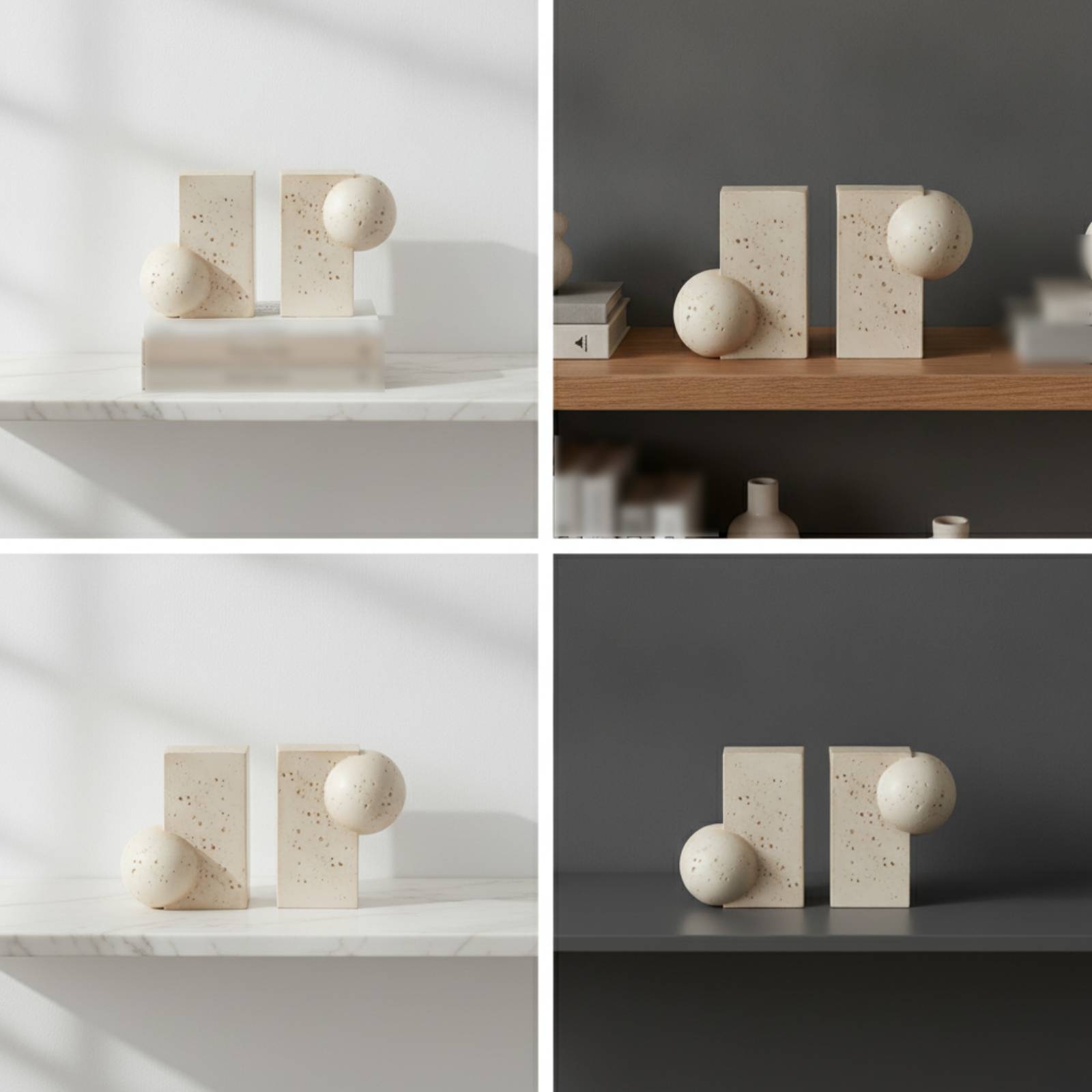 Sculptural Bookends Stone-Look - Aesthetic Bookend recension och pris