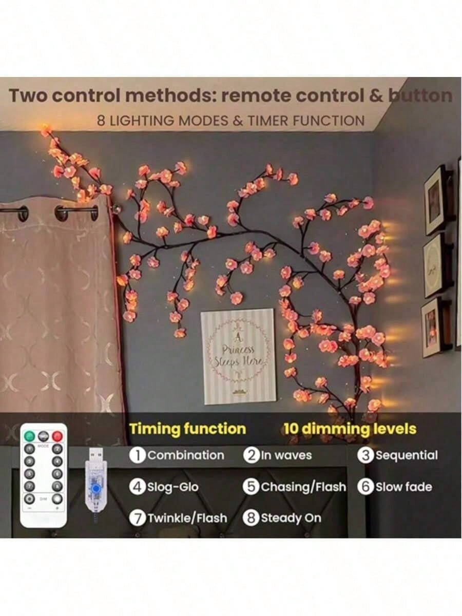 1PC Flexible Cherry Blossom Tw - Fairy Lights Bedroom recension och pris