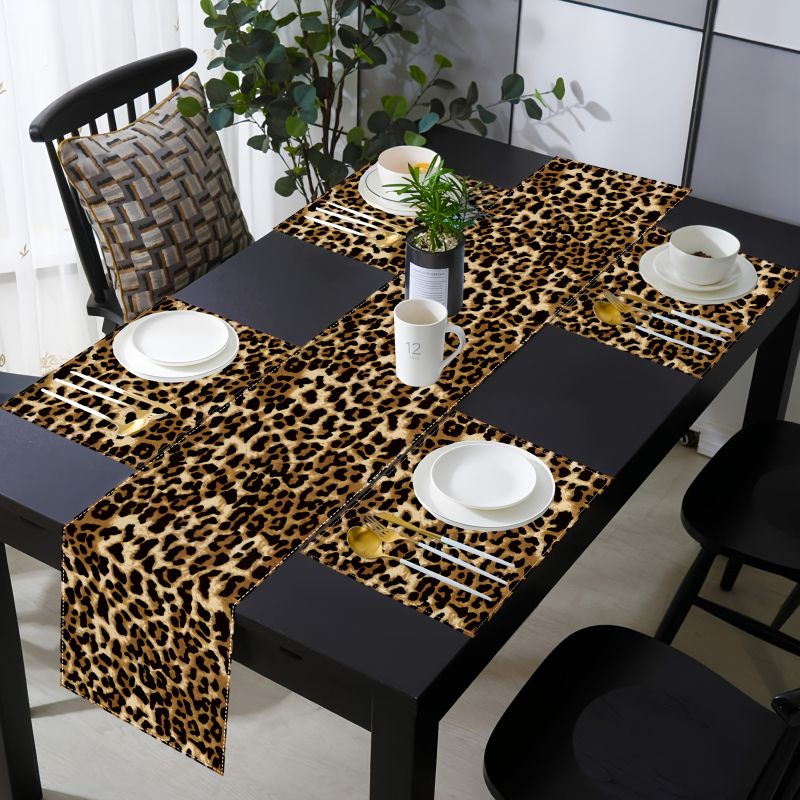 VIKAMA Light Luxury Leopard Pa - Linen Table Runner recension och pris