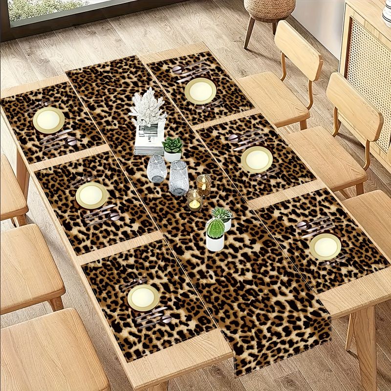 VIKAMA Light Luxury Leopard Pa - Linen Table Runner recension och pris