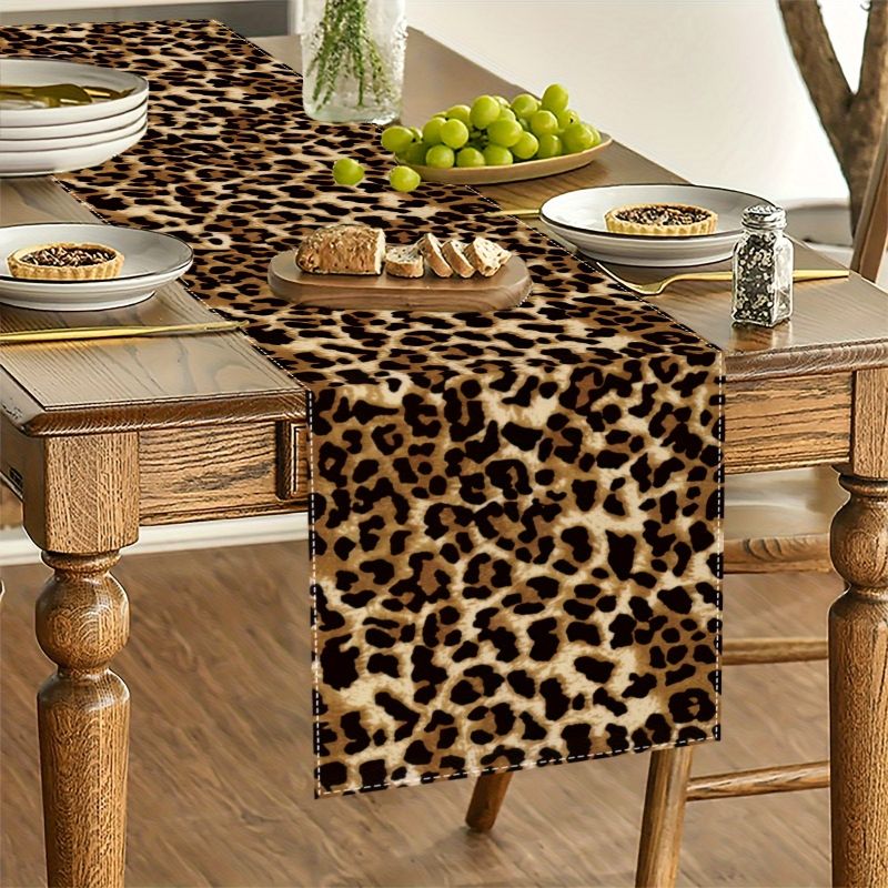 VIKAMA Light Luxury Leopard Pa - Linen Table Runner recension och pris