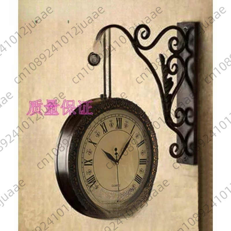 Household retro metal double-s - Wall Clock Silent recension och pris