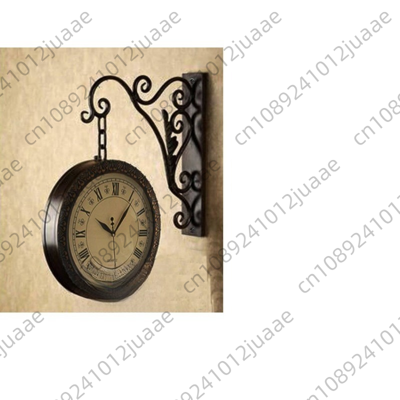 Household retro metal double-s - Wall Clock Silent recension och pris