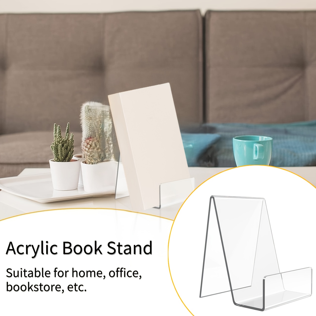 4/8pcs Transparent Acrylic Sta - Aesthetic Bookend recension och pris