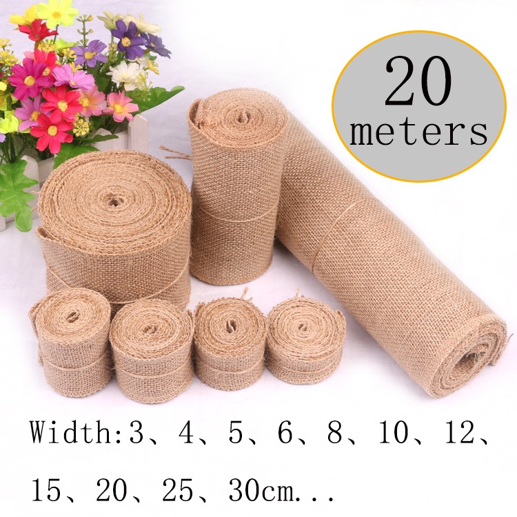 5-30CM Natural Jute Linen Fabr - Linen Table Runner recension och pris