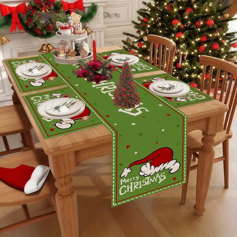VIKAMA Cute Cartoon Christmas  - Linen Table Runner recension och pris