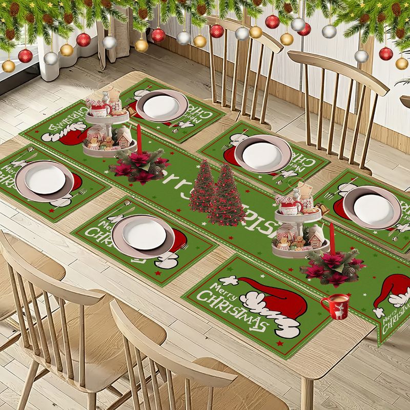 VIKAMA Cute Cartoon Christmas  - Linen Table Runner recension och pris