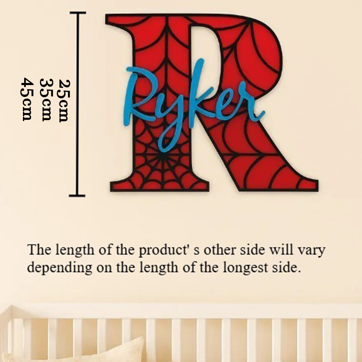 Personalized Spider‑Web Name H - Wooden Letter Sign recension och pris
