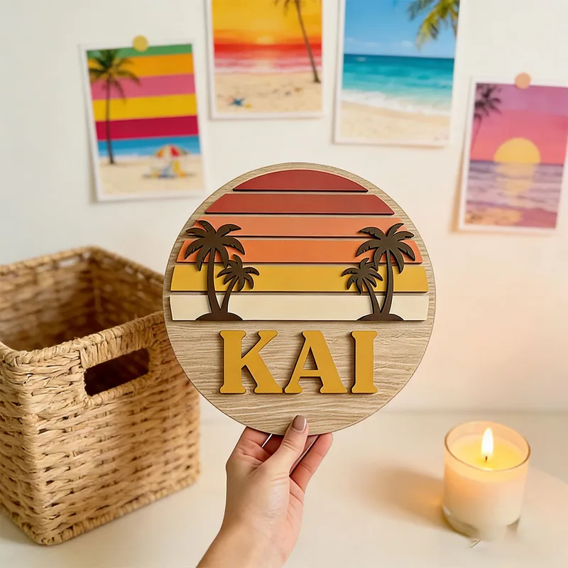 Customizable Round Vintage Bea - Wooden Letter Sign recension och pris