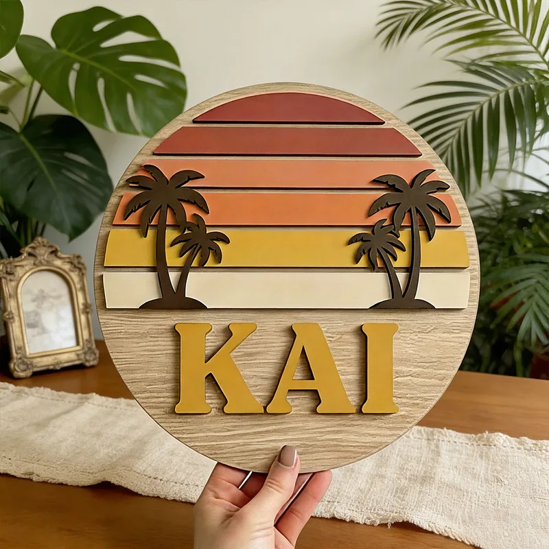 Customizable Round Vintage Bea - Wooden Letter Sign recension och pris