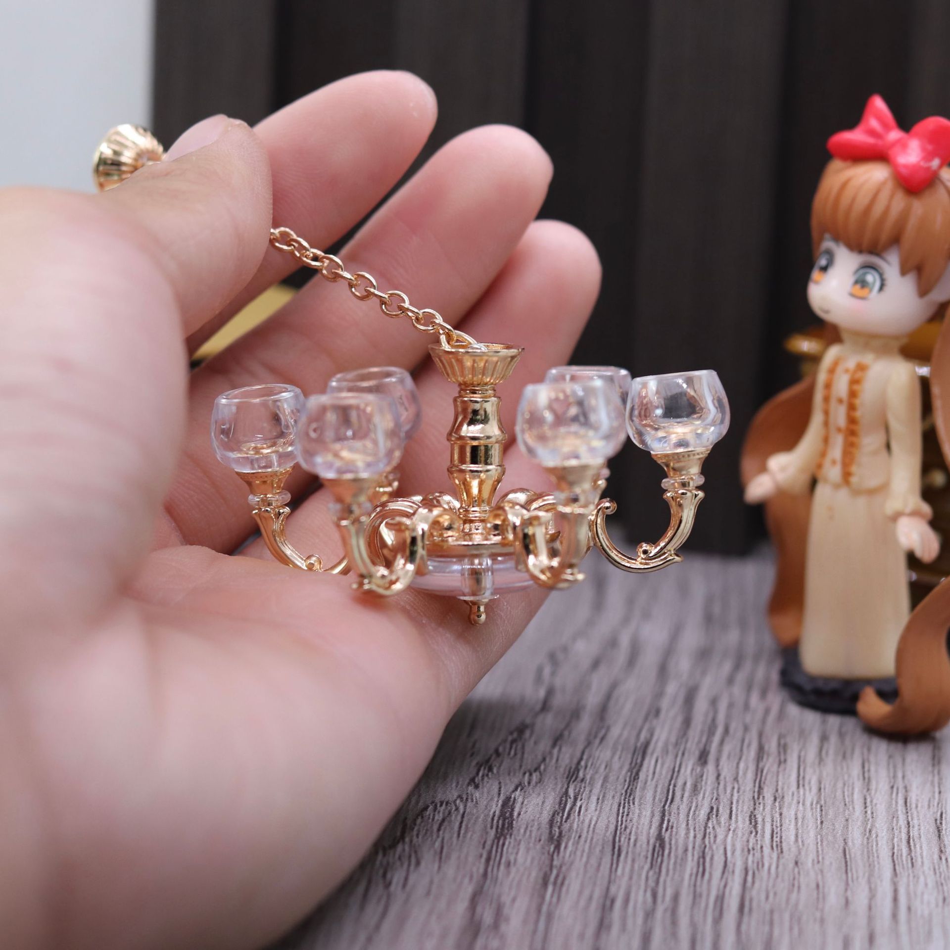 1Pcs Dollhouse Miniature Retro - Fairy Lights Bedroom recension och pris