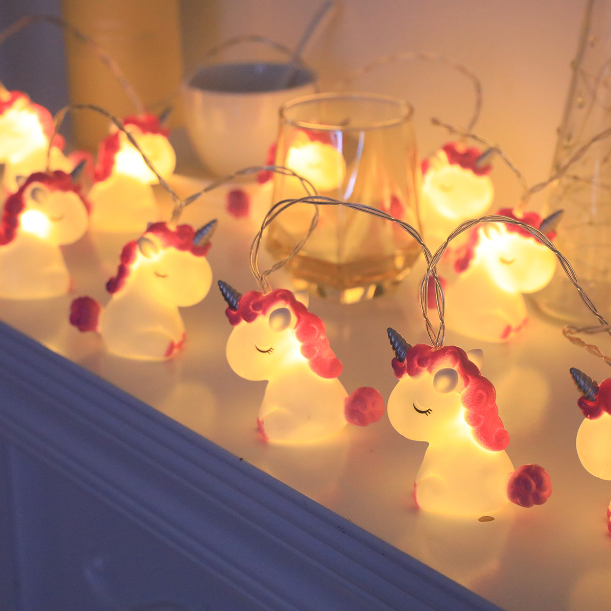 Cute 3D Unicorn LED String Lig - Fairy Lights Bedroom recension och pris